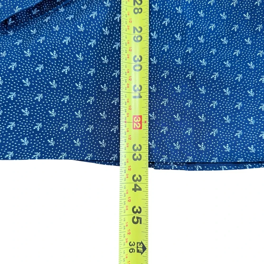 Banana Republic Grant Fit Blue Floral‎ Dot Non-Iron Shirt Men's Size Large